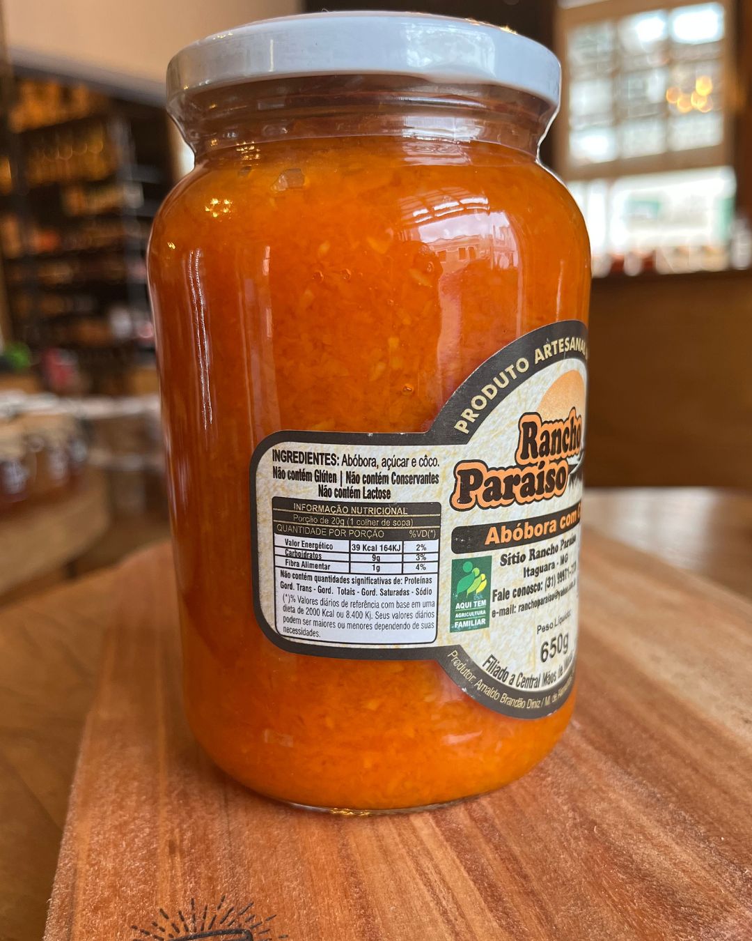 Compota de Abóbora com Côco - Rancho Paraíso