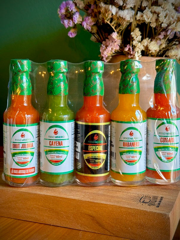 Kit de Molhos de Pimentas Variadas - Fogo Mineiro