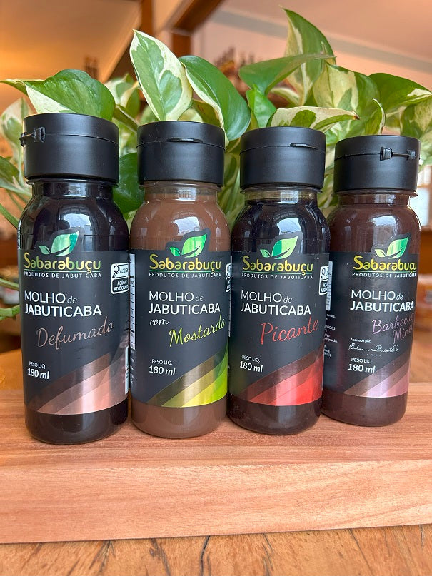 KIT Molho de Jabuticaba Sabarabuçu - Defumado - Picante - Mostarda - Barbecue Mineiro