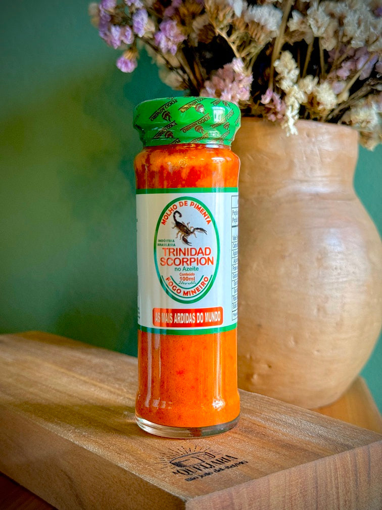 Molho de Pimenta Trinidad Scorpion no Azeite - Fogo Mineiro
