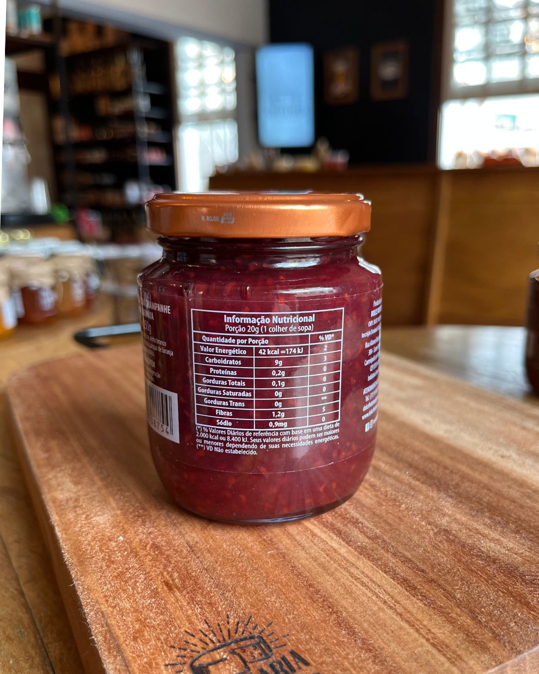 Geleia Artesanal de Framboesa com Champanhe e Raspas de Laranja - Dolce Frutteto