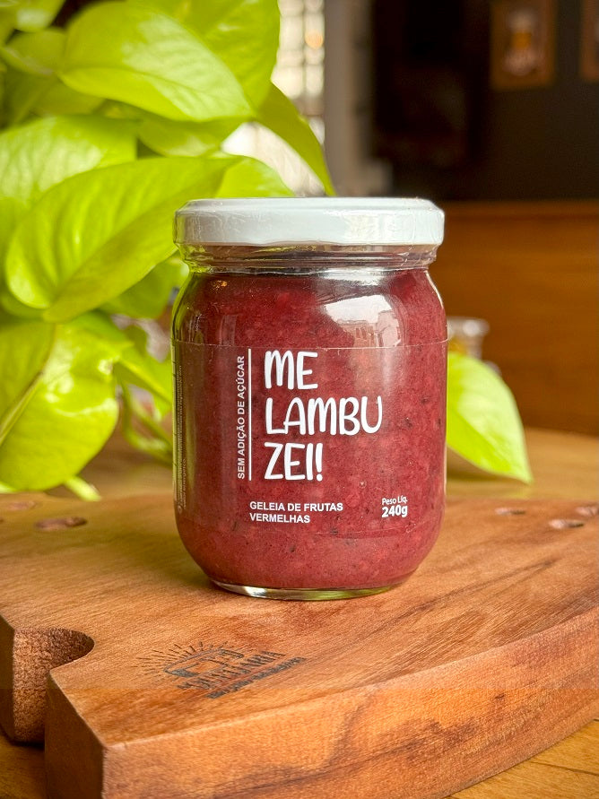 Geleia Artesanal de Frutas Vermelhas - Me Lambuzei - Zero Açucar