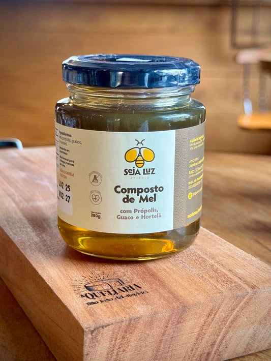 Mel Florada de Eucalipto Composto - Própolis, Guaco e Hortelã - Apiário Seja Luz