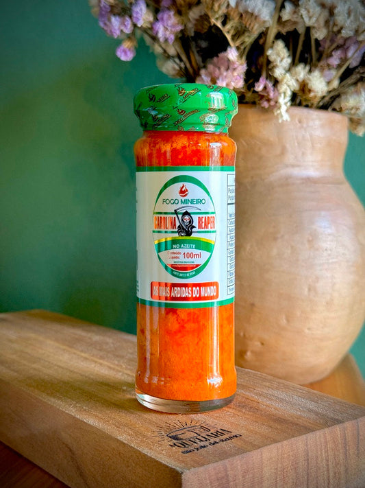 Molho de Pimenta Carolina Reaper no Azeite - Fogo Mineiro